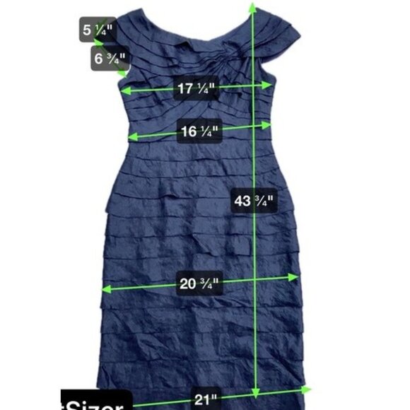 London Times Navy Tiered Ruffle Sheath Sleeveless Cocktail Dress Size 6 NWT - Picture 5 of 5